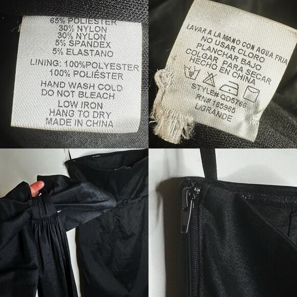 Betsey Johnson Claire Black Ruched Mini Wedding Dress Bow Whimsygoth Strapless L - Picture 8 of 16